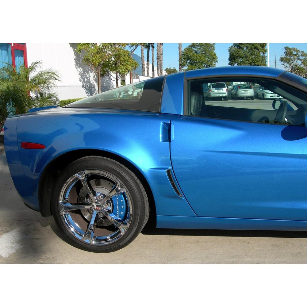 Corvette Brake Caliper Cover Set (4) - Jet Stream Blue : 2006-2013 C6Z06 & GS Only with Silver Script