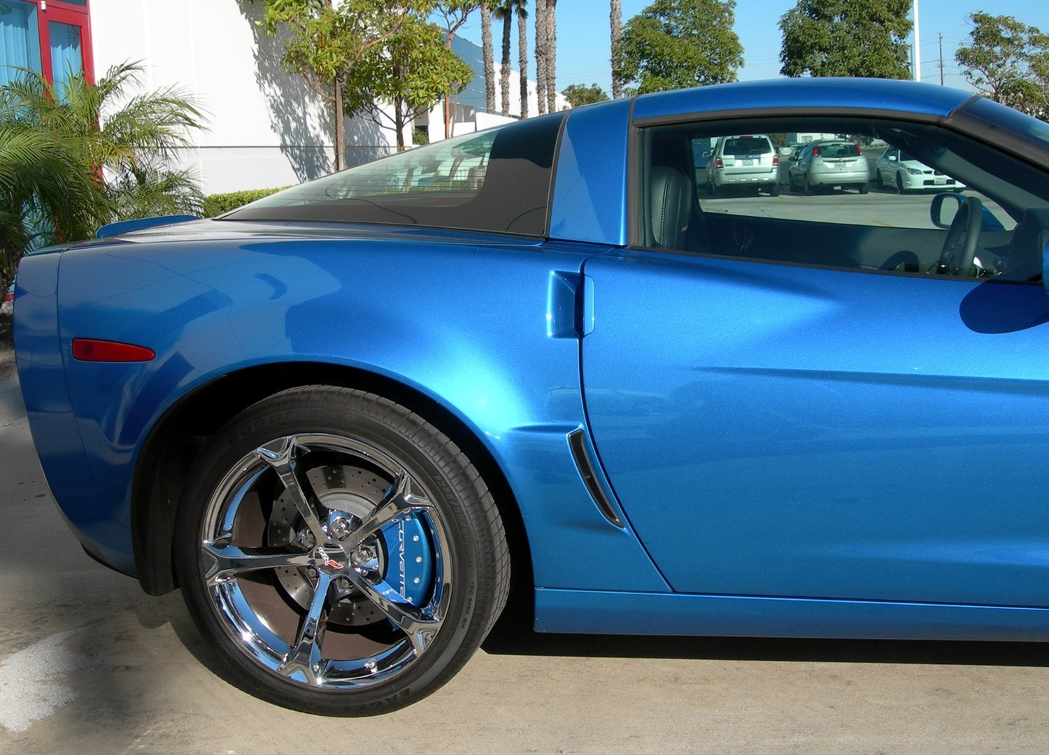 Corvette Brake Caliper Cover Set (4) - Jet Stream Blue : 2006-2013 C6Z06 & GS Only with Silver Script