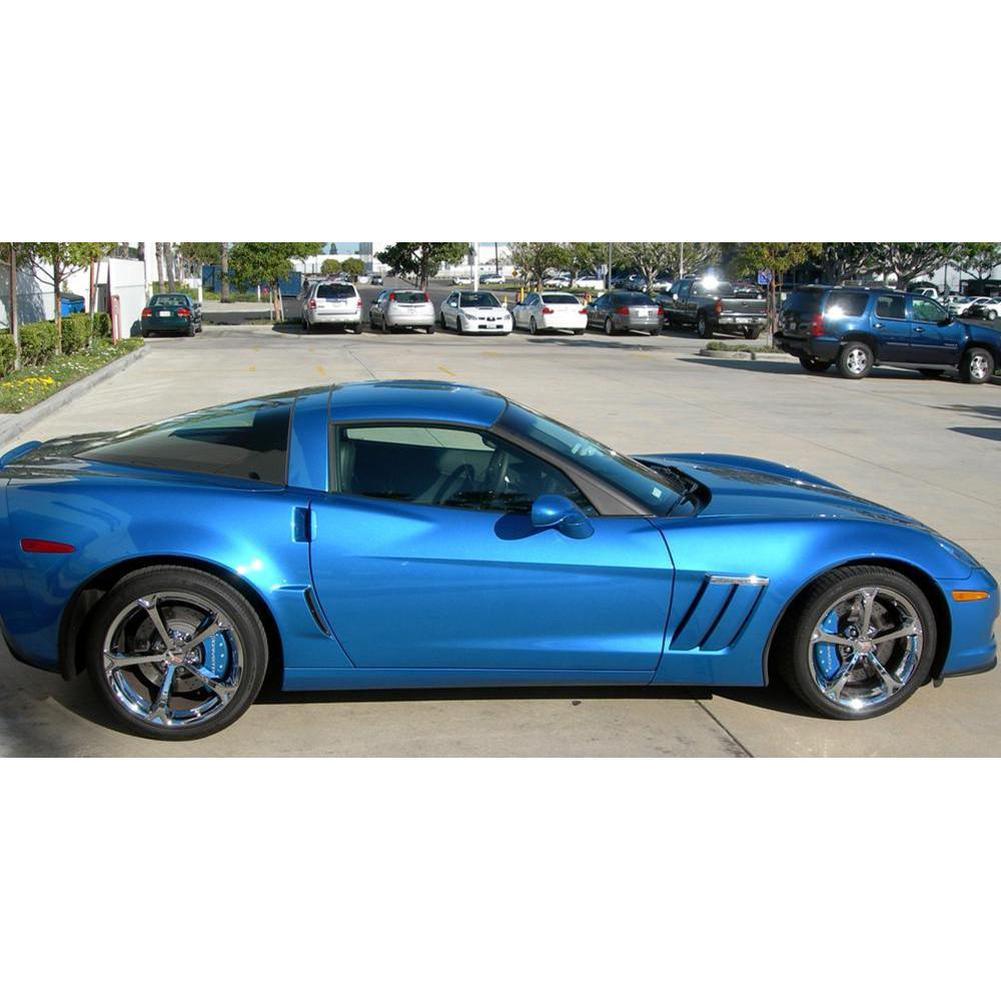 Corvette Brake Caliper Cover Set (4) - Jet Stream Blue : 2006-2013 C6Z06 & GS Only with Silver Script