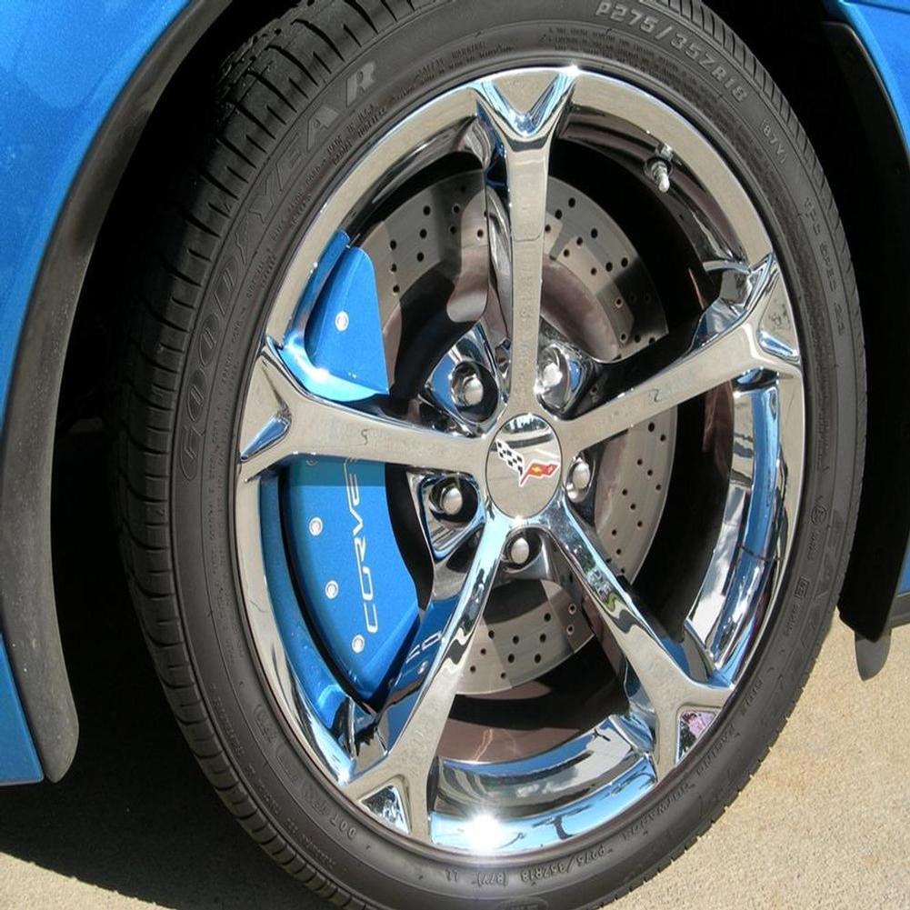 Corvette Brake Caliper Cover Set (4) - Jet Stream Blue : 2006-2013 C6Z06 & GS Only with Silver Script