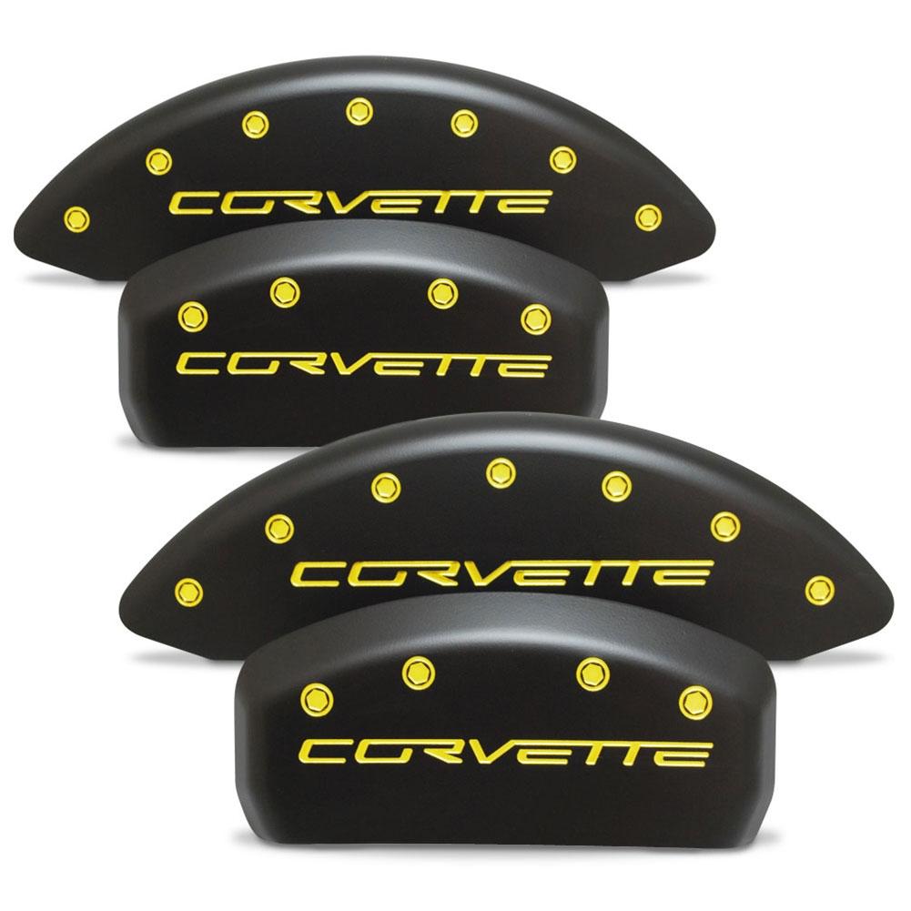 Corvette Brake Caliper Cover Set (4) - Stealth Black Series - Custom Color Letters : 2005-2013 C6 Z06 & Grand Sport
