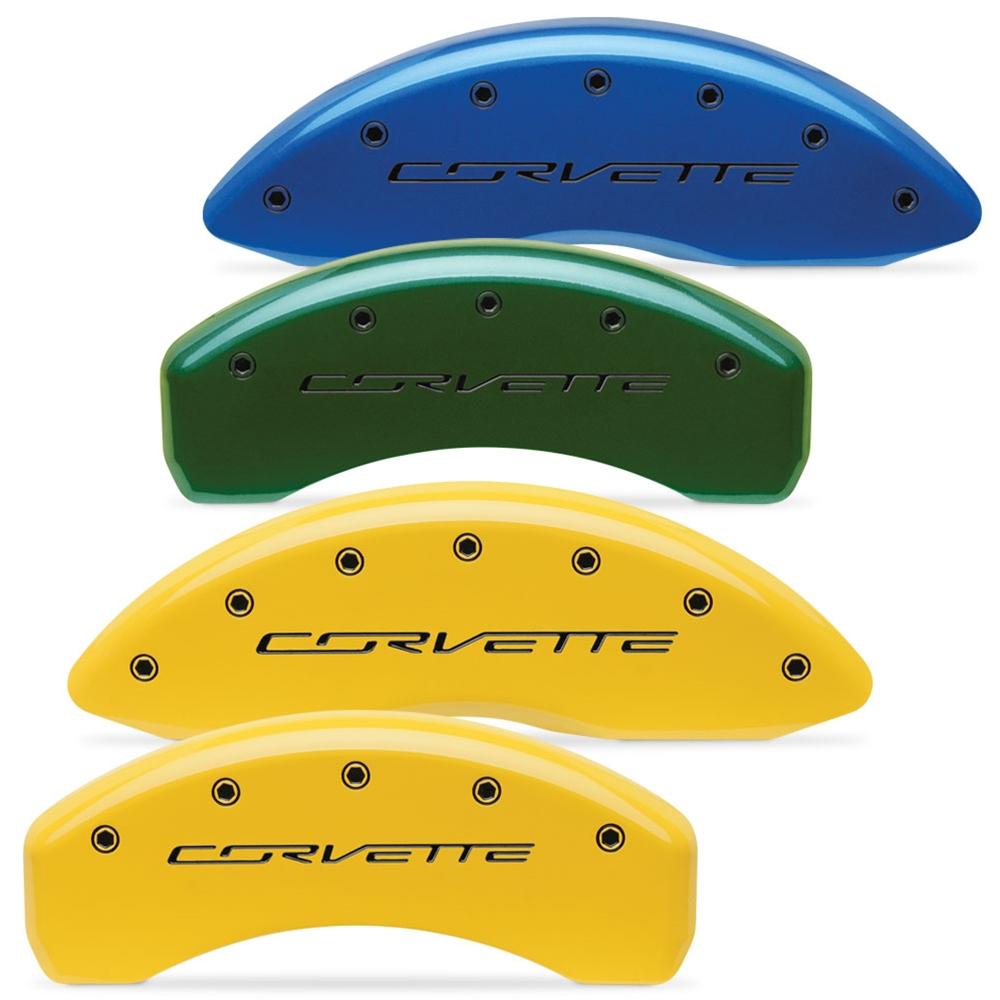 Corvette Brake Caliper Covers - Body Color w/Black "CORVETTE" Script : C7 Stingray, Z51