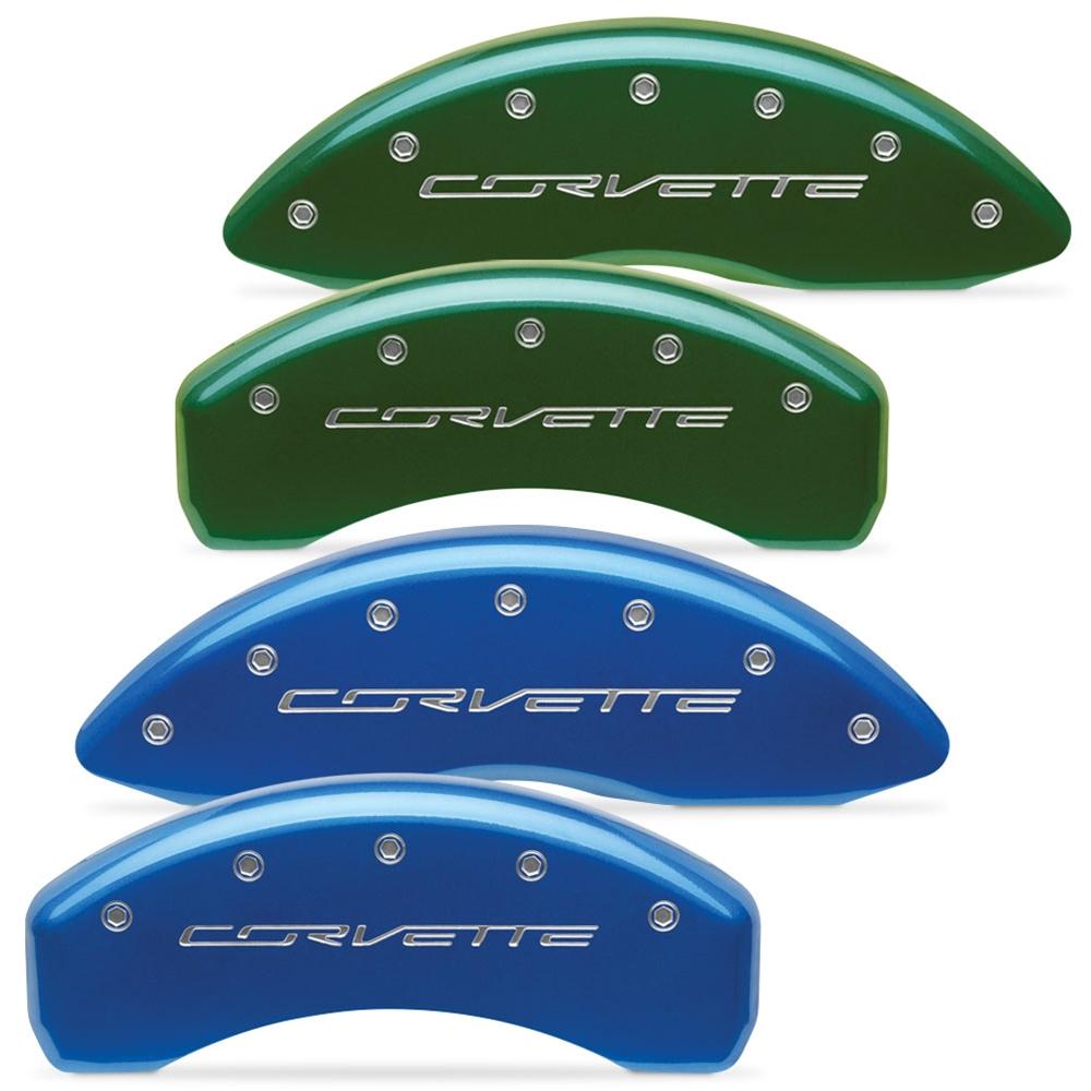 Corvette Brake Caliper Covers - Body Color w/Silver "CORVETTE" Script : C7 Stingray, Z51