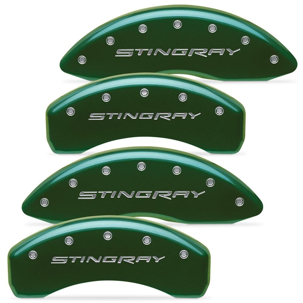 Corvette Brake Caliper Covers - Lime Rock Green w/Silver 