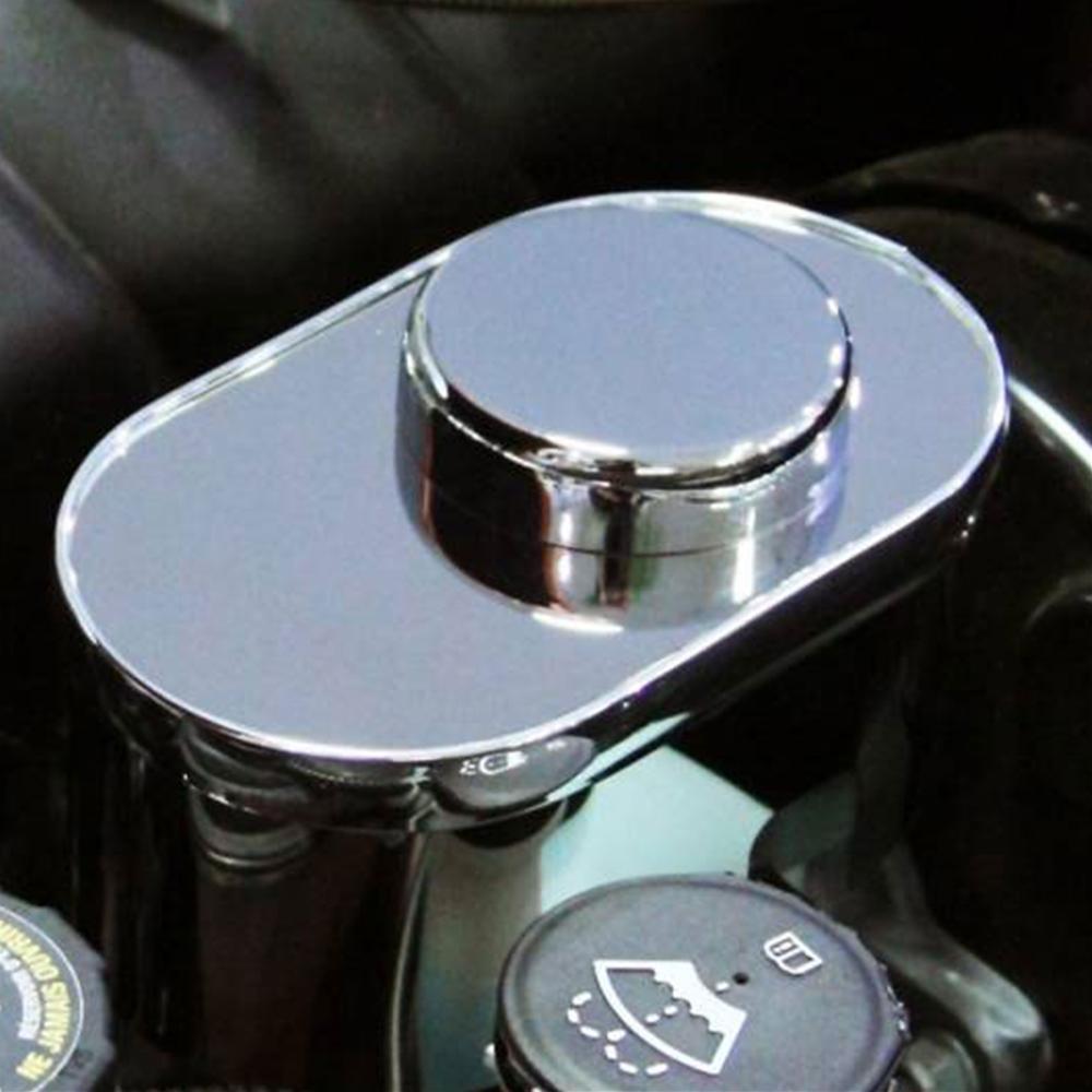 Corvette Brake Master Cylinder Cover with Chrome Cap Cover - Polished Stainless Steel : 2009-2013 C6, Z06, ZR1, Grand Sport