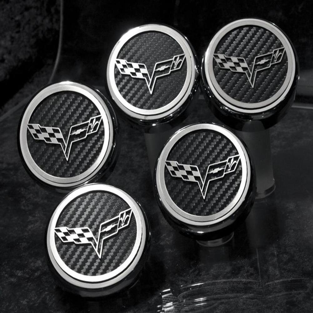Corvette Cap Cover Set - C6 GM Licensed Series Chrome/Brushed/Carbon Fiber : 2005-2013 C6 (Manual Trans - Yellow)