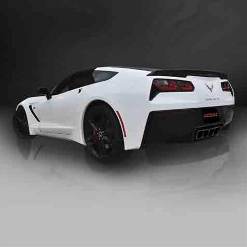 Corvette CORSA Dual Rear Exit; Polygon "Tail Light" Black Tips : C7 Stingray, Z51, Z06, Grand Sport, ZR1