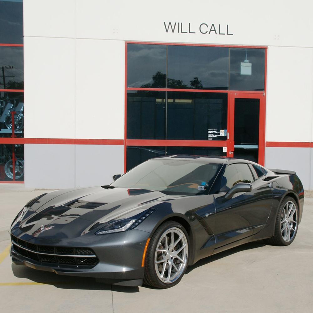 Corvette Custom Wheels WCC 639 3 Pc. Forged Series : Machined Face / Grey Window with Chrome Lip