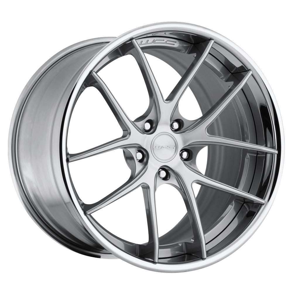 Corvette Custom Wheels WCC 639 3 Pc. Forged Series : Machined Face / Grey Window with Chrome Lip