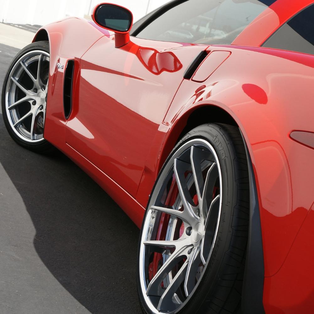 Corvette Custom Wheels WCC 639 3 Pc. Forged Series (Set) : Machined Face / Grey Window with Chrome Lip