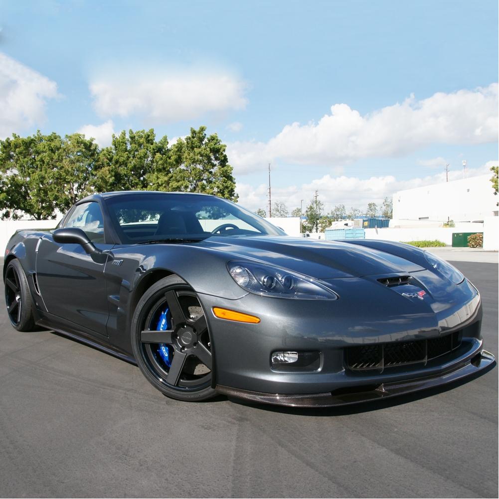 Corvette Custom Wheels - WCC 835 3 Pc. Forged Series : Flat Black Face with Gloss Black Lip