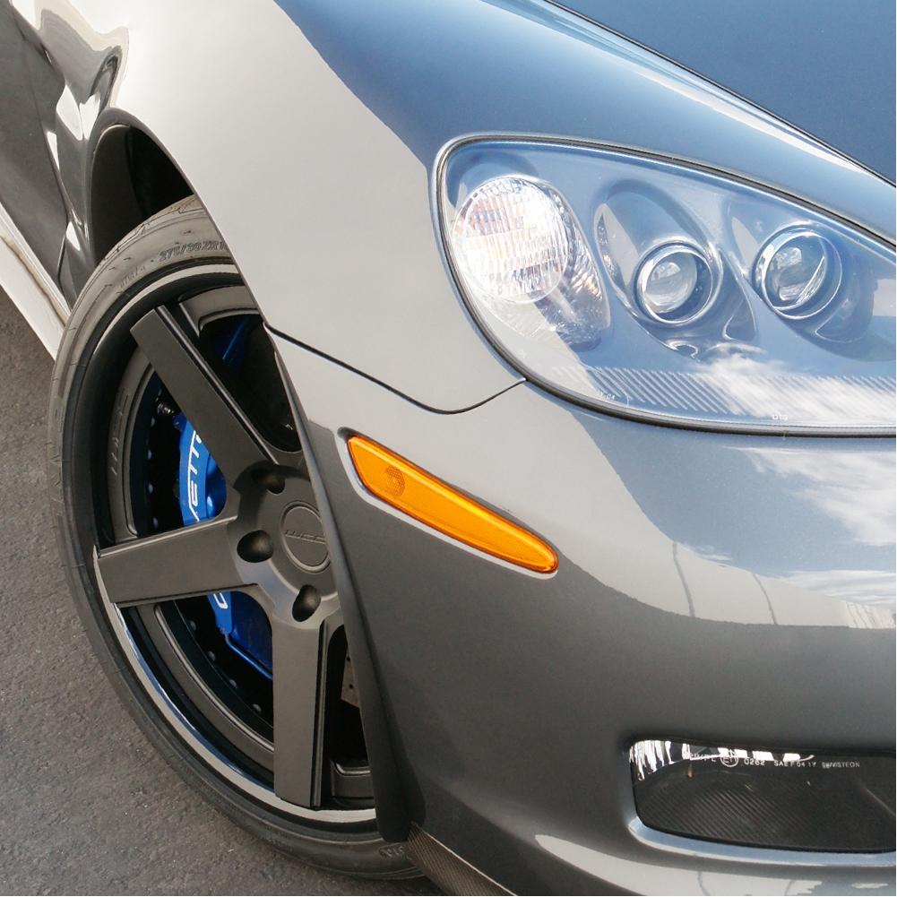 Corvette Custom Wheels - WCC 835 3 Pc. Forged Series : Flat Black Face with Gloss Black Lip