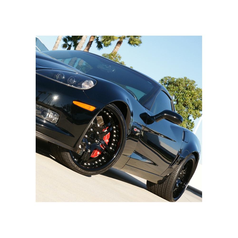 Corvette Custom Wheels - WCC 946 EXT Forged Series : Gloss Black with Red Stripe