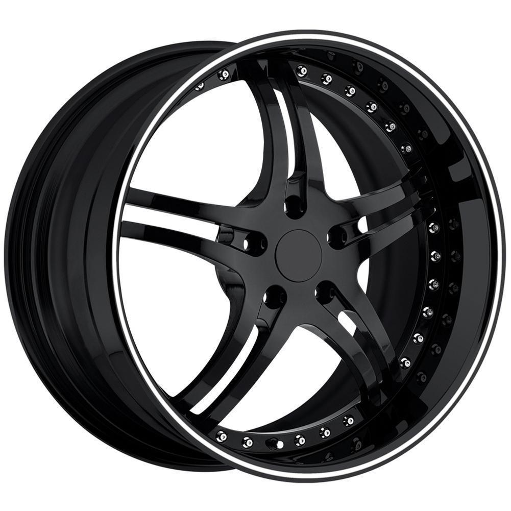 Corvette Custom Wheels - WCC 946 EXT Forged Series : Gloss Black with White Stripe