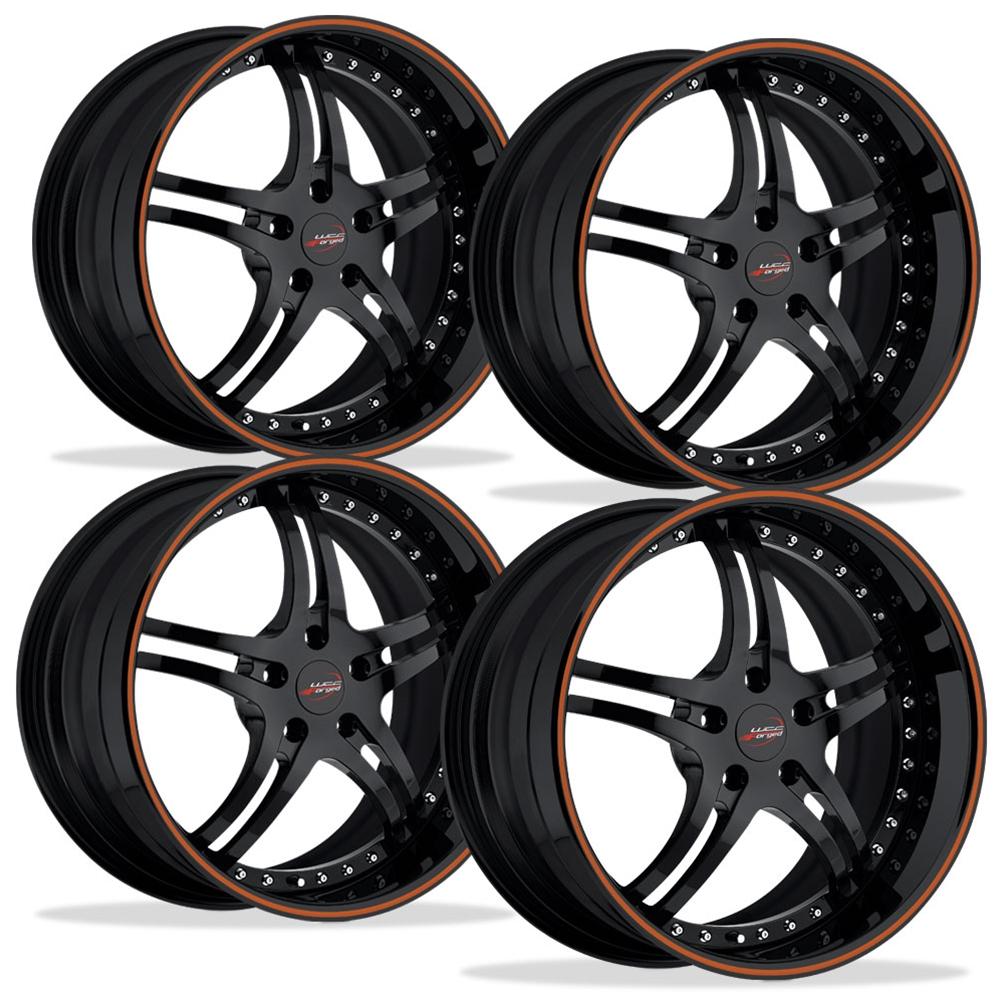 Corvette Custom Wheels - WCC 946 EXT Forged Series (Set) : Gloss Black with Orange Stripe