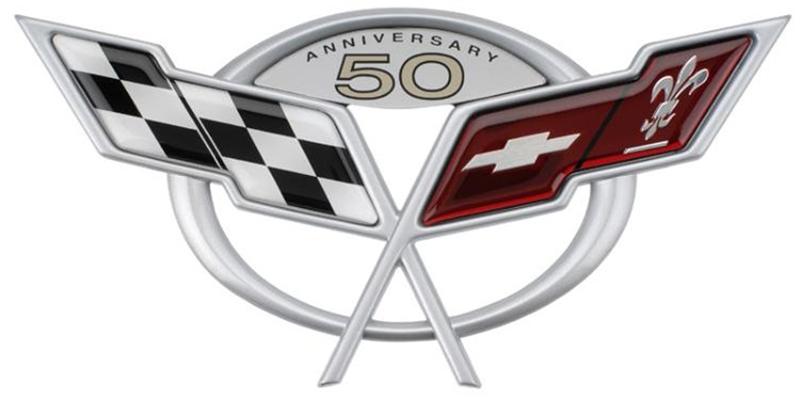 Corvette Emblem - 50th Anniversary Decklid/Trunk Emblem : 1997-2004 C5 & Z06