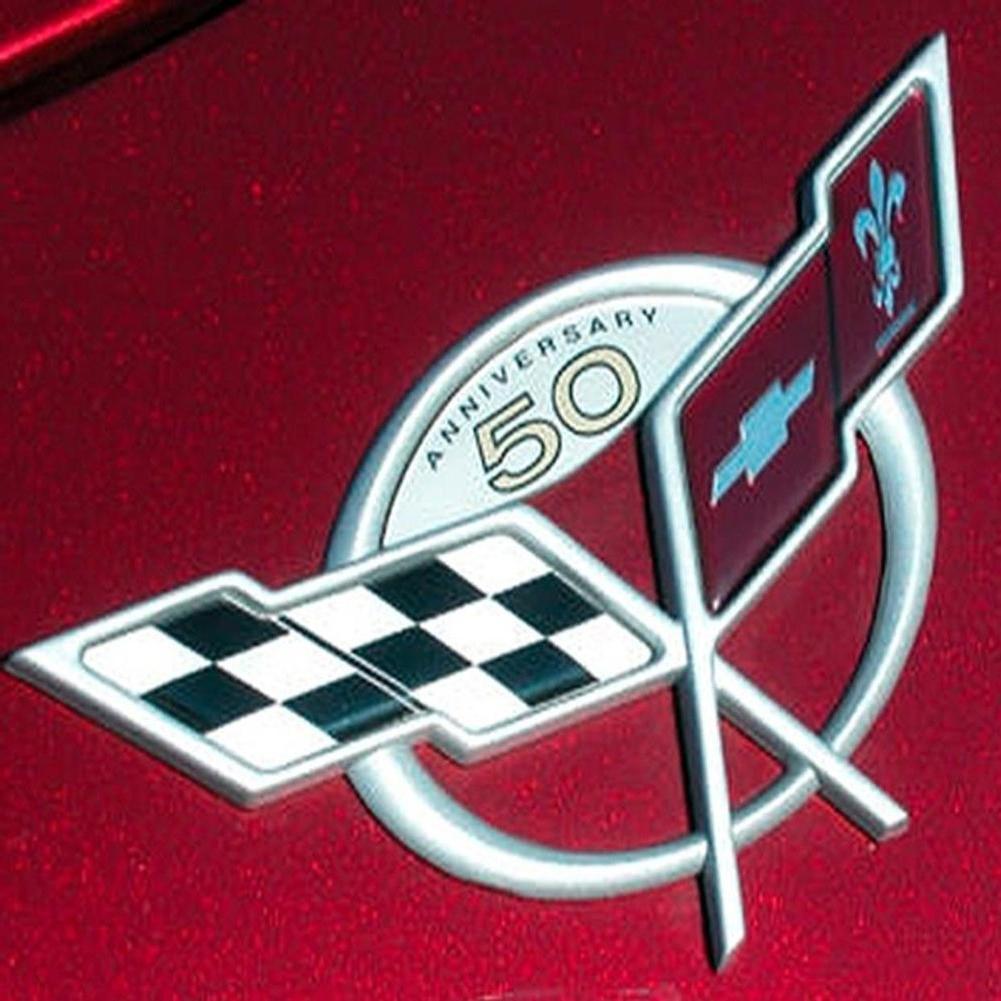 Corvette Emblem - 50th Anniversary Decklid/Trunk Emblem : 1997-2004 C5 & Z06