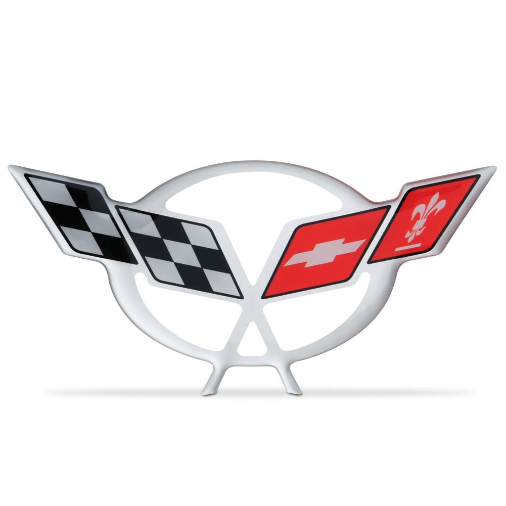 Corvette Engine Air Bridge - Domed Decal 4.5" x 2.19” : 1997-2004 C5 Logo