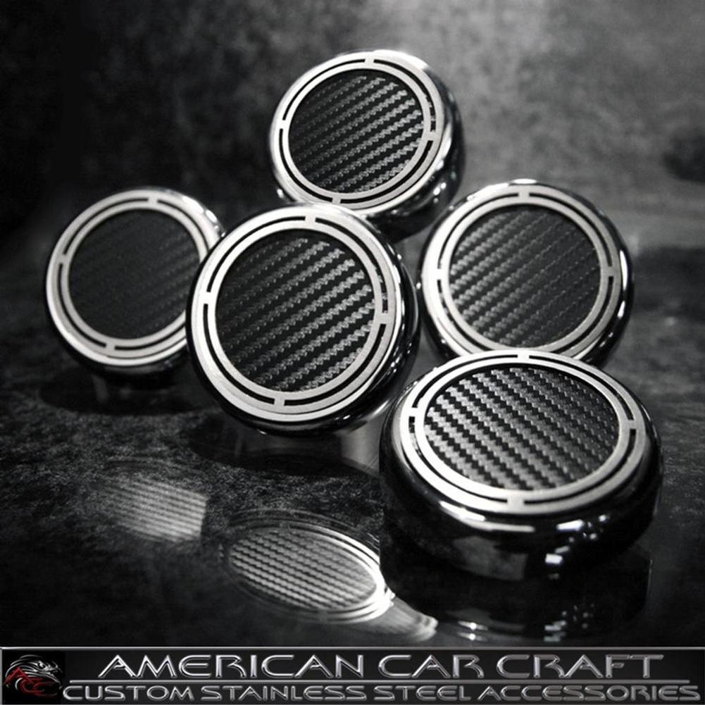 Corvette Engine Cap Set 5 or 6 Pc. - Stainless Steel w/ Carbon Fiber ...