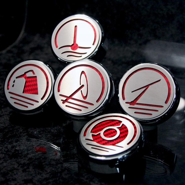 Corvette Engine Cap Set Executive Series - Chrome/Carbon Fiber/Brushed Overlay : 1997-2004 C5 & Z06 Auto
