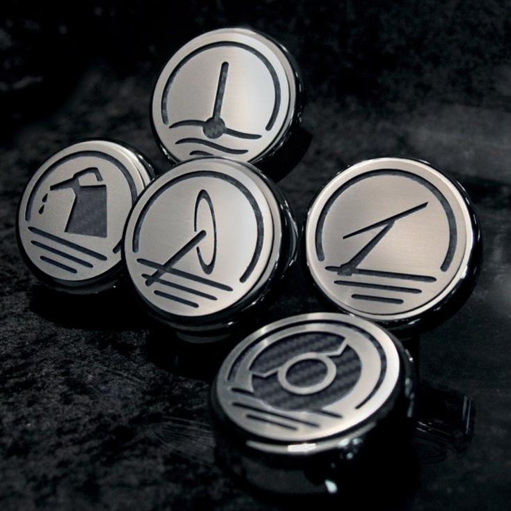 Corvette Engine Cap Set Executive Series - Chrome/Carbon Fiber/Brushed Overlay : 1997-2004 C5 & Z06 Auto