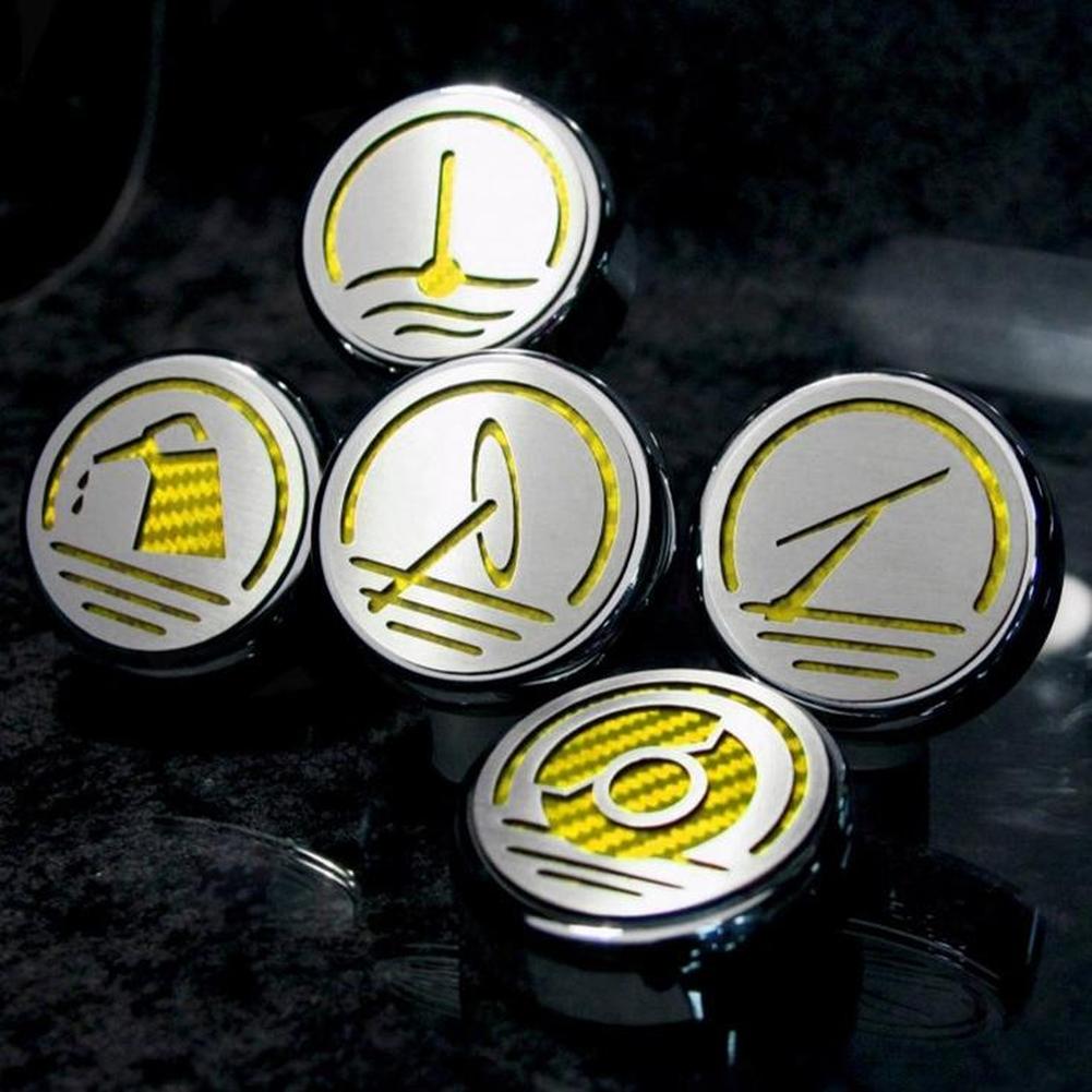 Corvette Engine Cap Set Executive Series - Chrome/Carbon Fiber/Brushed Overlay : 2005-2013 C6 or Grand Sport Auto (Yellow)