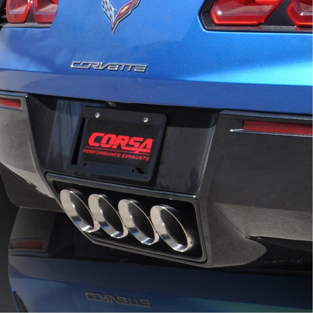Corvette Exhaust CORSA SPORT Valve-Back Performance Exhaust System - Quad 4.50" Polished Round Tips : C7 Stingray, Z51