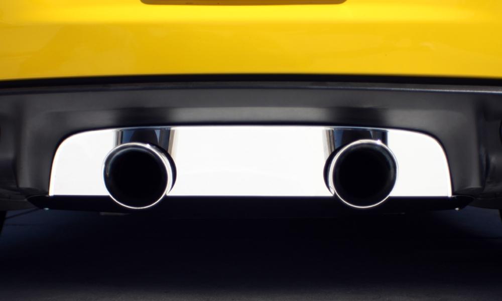 Corvette Exhaust Port Filler Panel - Polished Stainless Steel Corsa 4.0" Dual Exhaust : C6 Z06