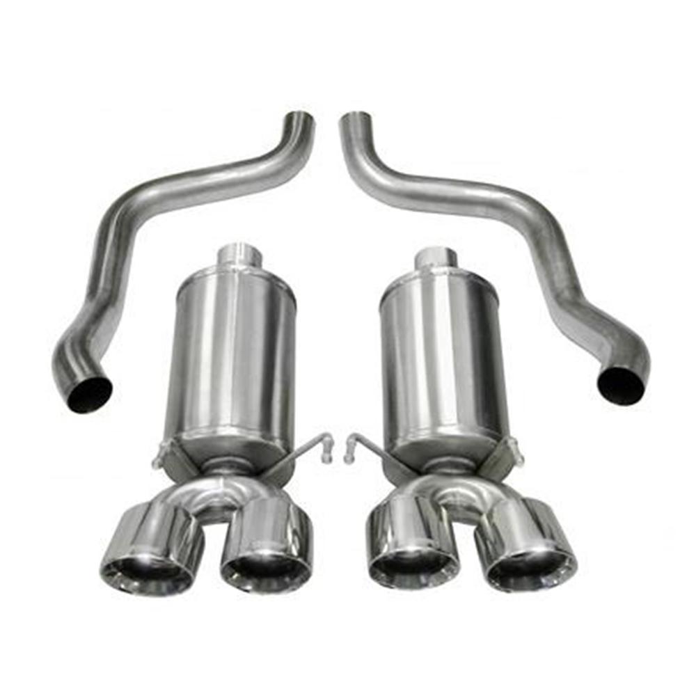 Corvette Exhaust System - Axle-Back - Xtreme with 4.5" Quad Round Tips - Polished - Corsa : 2005-2013 C6