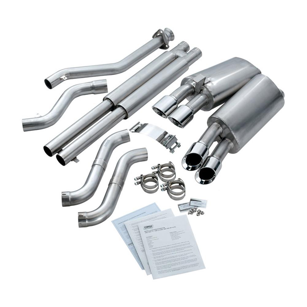 Corvette Exhaust System - Corsa Dual Exhaust w/ Twin Pro-Series 3.5" Tips : 1990-95 ZR1