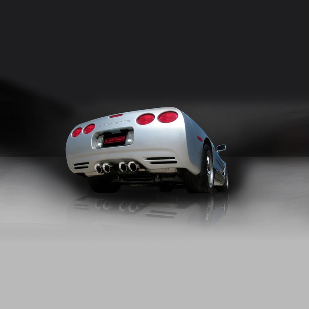 Corvette Exhaust System Corsa Indy (Sport) Pace Car - Quad 3.5" Pro Series Tips : 1997-2004 C5 & Z06