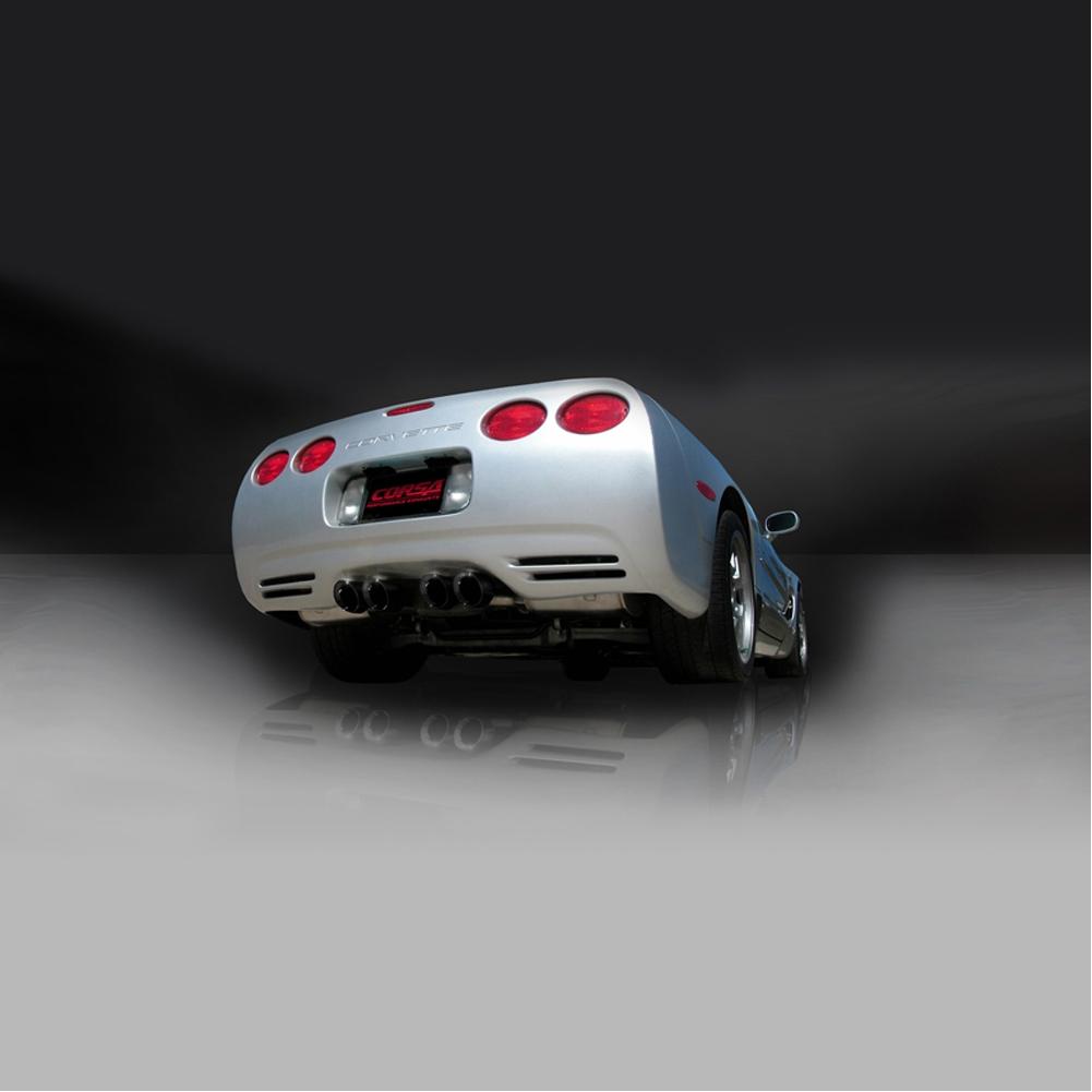Corvette Exhaust System Corsa Indy (Sport) Pace Car - Quad 3.5" Pro Series Tips : 1997-2004 C5 & Z06