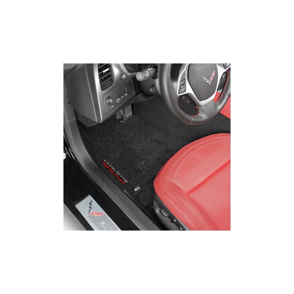 Corvette Floor Mats with Sideways Corvette Racing Script Logo - Lloyds Mats : C7 Stingray, Z51, Z06, Grand Sport