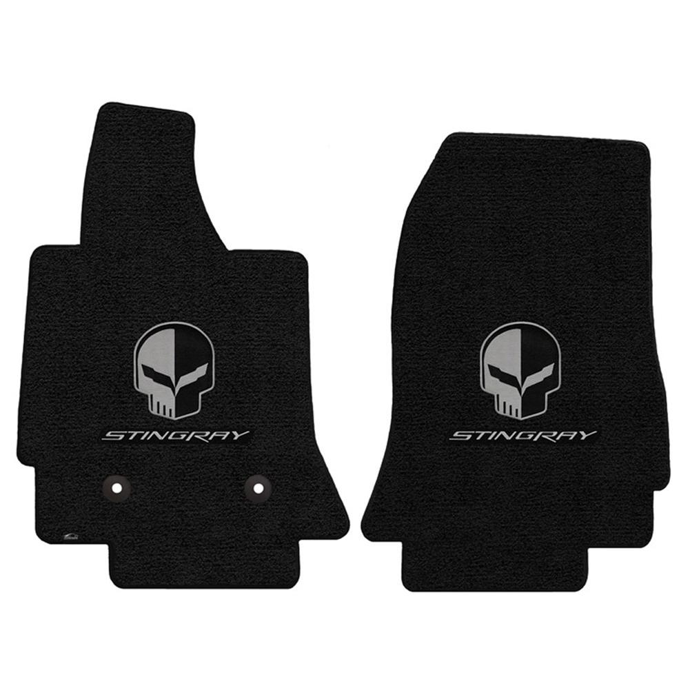 Corvette Floor Mats with Stingray Script and Jake Skull Logo - Lloyds Mats : C7 Stingray, Z51