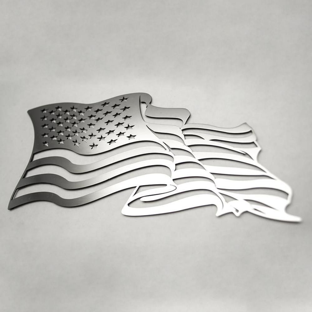 Corvette Flowing American Flag Emblem 6.75