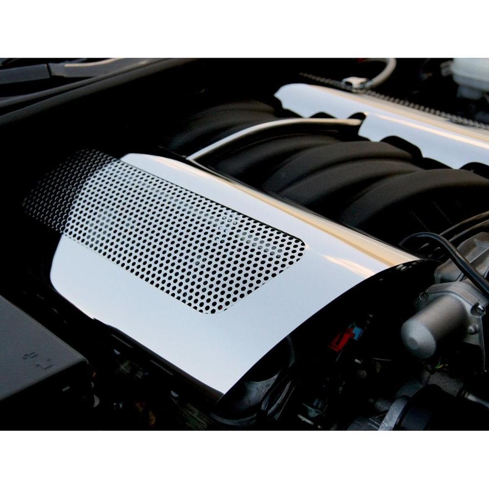Corvette Fuel Rail Covers - Replacement - Perforated Stainless Steel : 2006-2013 Z06 LS7