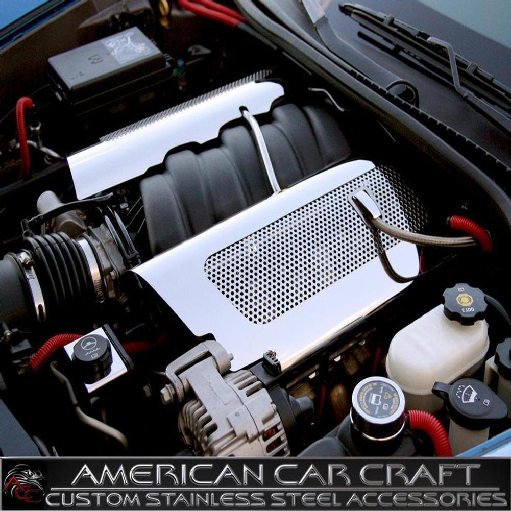 Corvette Fuel Rail Covers - Replacement - Perforated Stainless Steel : 2006-2013 Z06 LS7