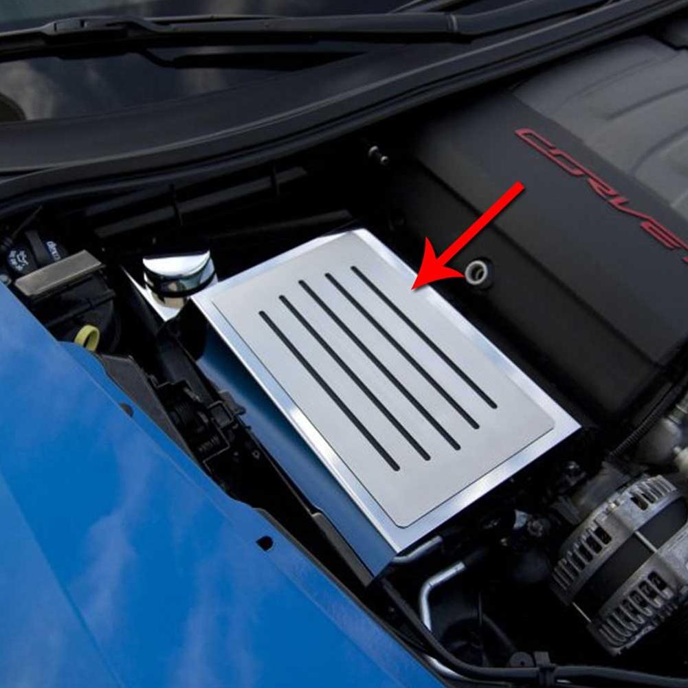 Corvette Fuse Box Cover Polished - Slotted : C7 Stingray, Z51, Z06, Grand Sport (Black)