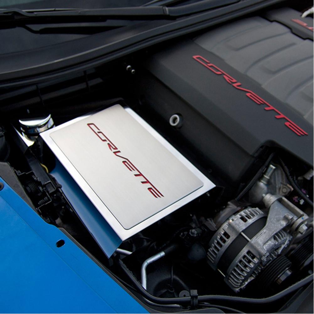 Corvette Fuse Box Cover with "Corvette" Script - Carbon Fiber Inlay : C7 Stingray, Z51, Z06