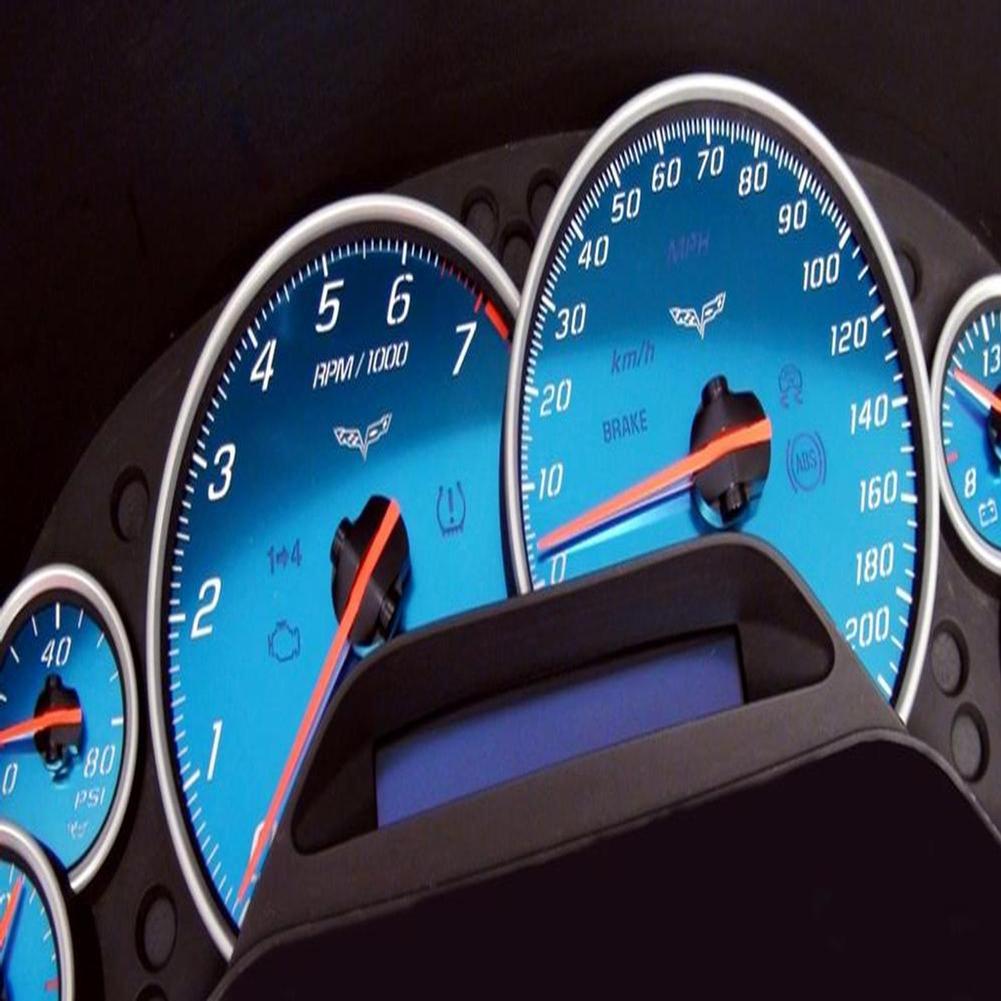 Corvette Gauge Cluster Exchange - Auqa Edition : 2005-2013 C6 Emblems