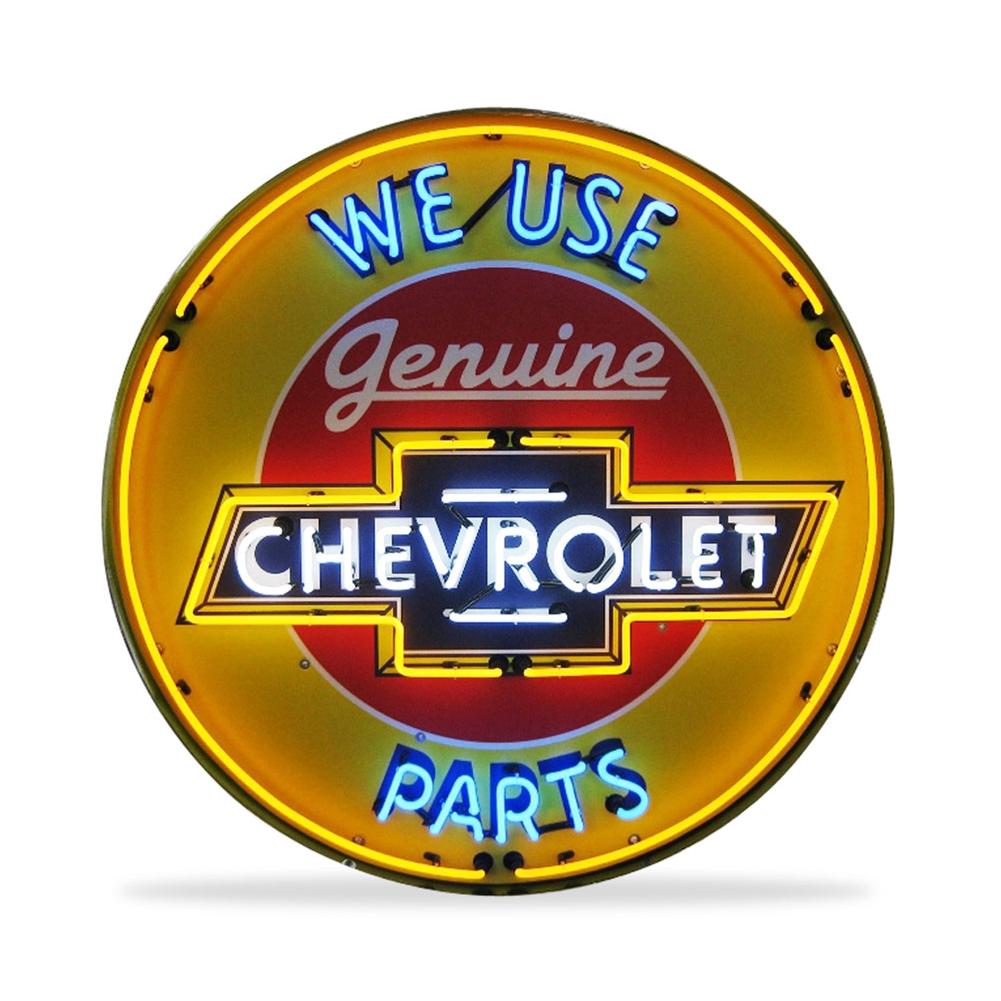 Corvette - Genuine Chevrolet Parts - Neon Sign in a Metal Can : Large 36 Inch Across