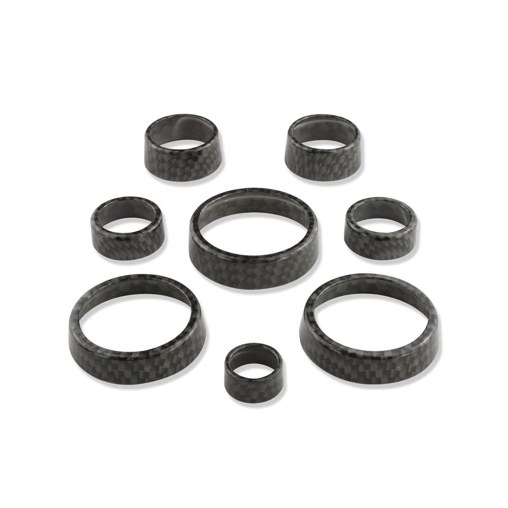 Corvette Interior Trim Ring Dash Knob Covers - Billet Hydro Carbon Fiber : C7 Stingray, Z51, Z06 (Shark Gray)