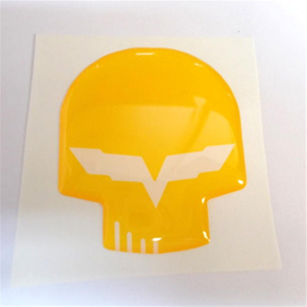 Corvette Jake Skull Domed Emblem Decal 1" or 3" inch : 2005-2013 C6