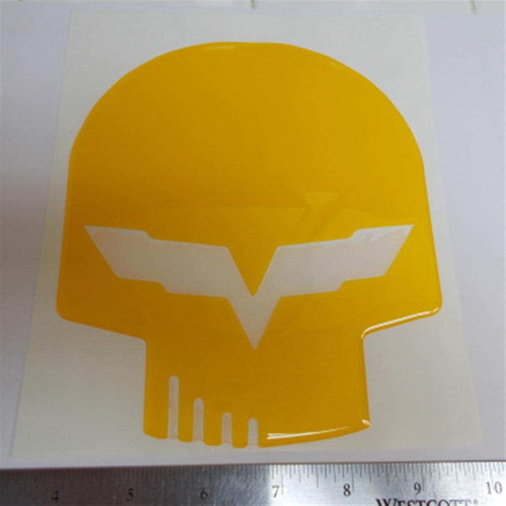 Corvette Jake Skull Domed Emblem Decal 6" or 10" inch : 2005-2013 C6