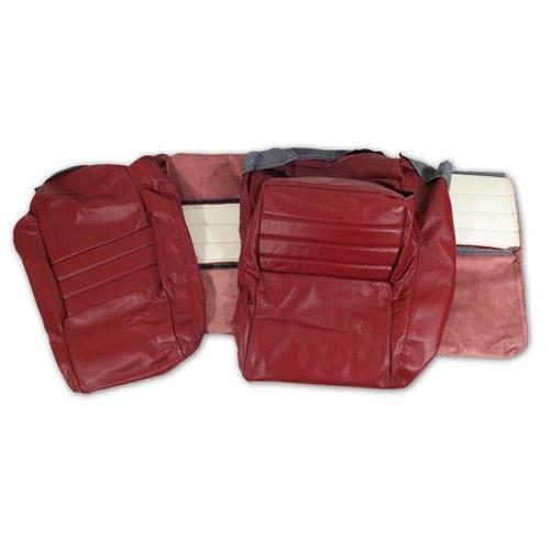 Corvette Leather Seat Covers. Red 100%-Leather 4-Bolster: 1982