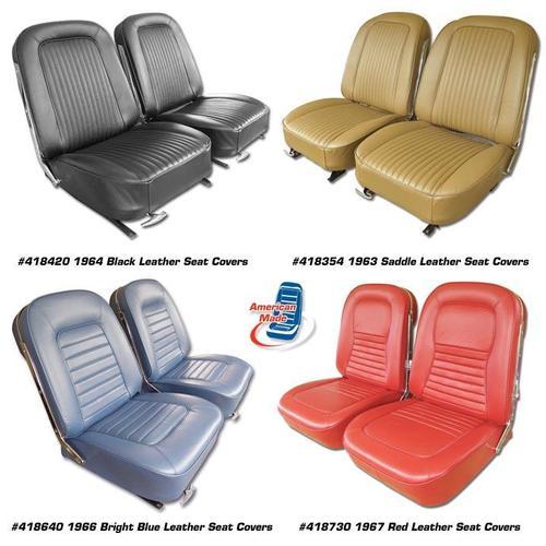 Corvette Leather Seat Covers. Red: 1965