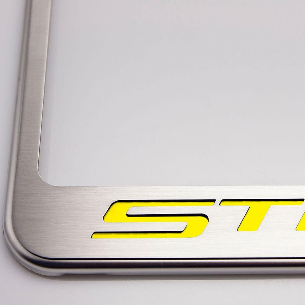 Corvette License Plate Frame - Chrome w/Stainless Steel Illuminated "STINGRAY" Script : C7 Stingray