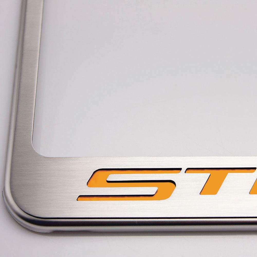Corvette License Plate Frame - Chrome w/Stainless Steel Illuminated "STINGRAY" Script : C7 Stingray