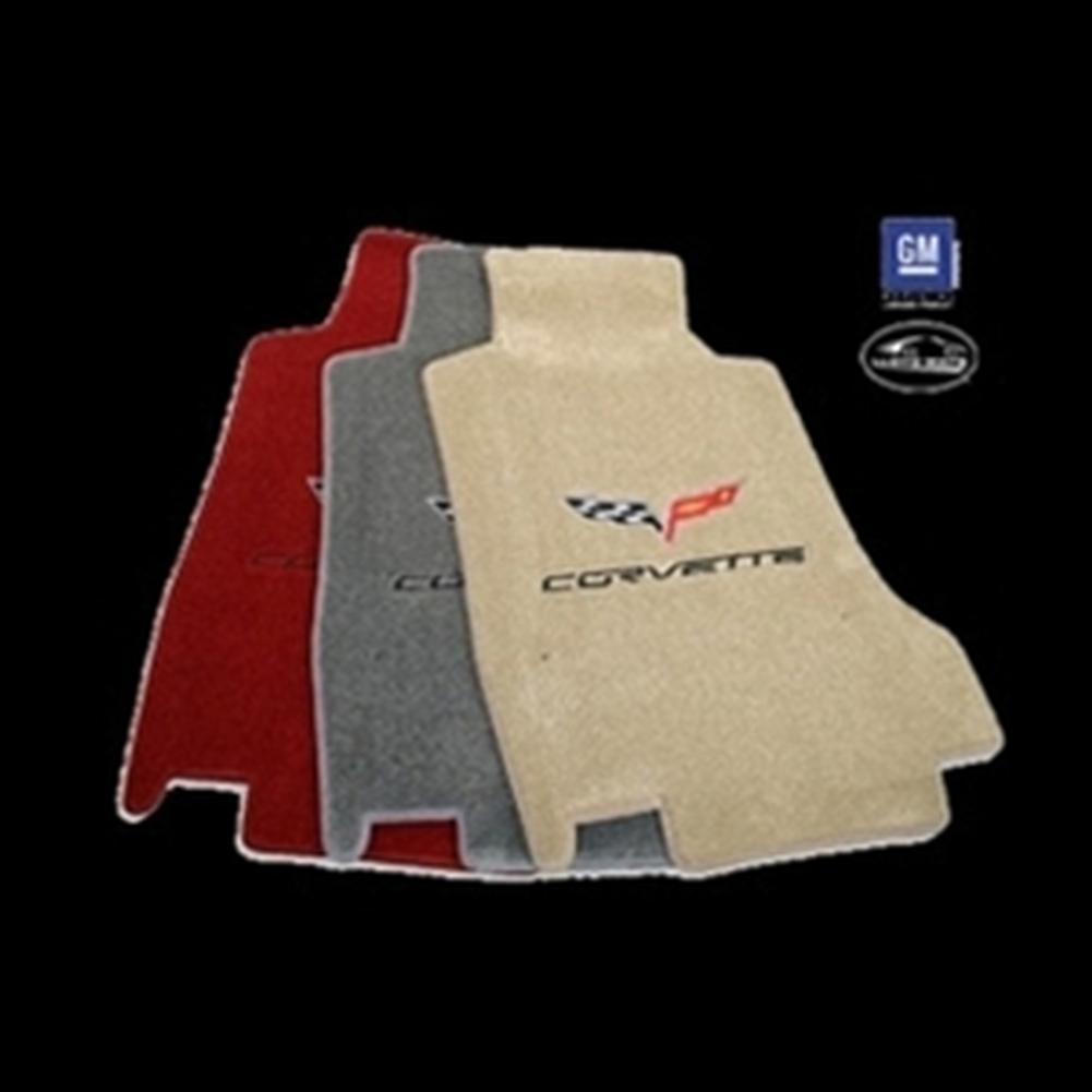 Corvette Lloyd Ultimat Floor Mats Cashmere with Silver - Hook Anchor : Late 2013 C6