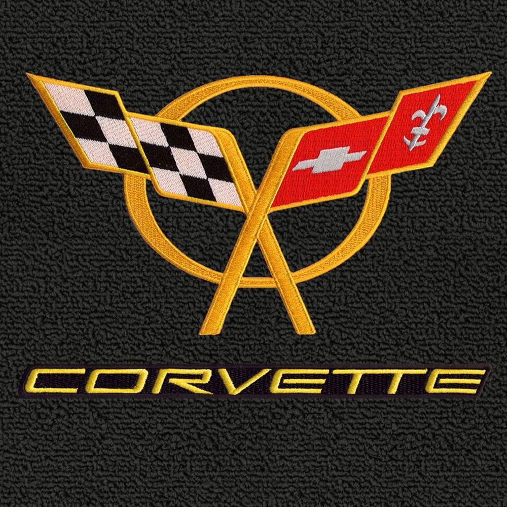 Corvette Lloyds Classic Loop Floor Mats - Double Logo : 1997-04 C5 & Z06